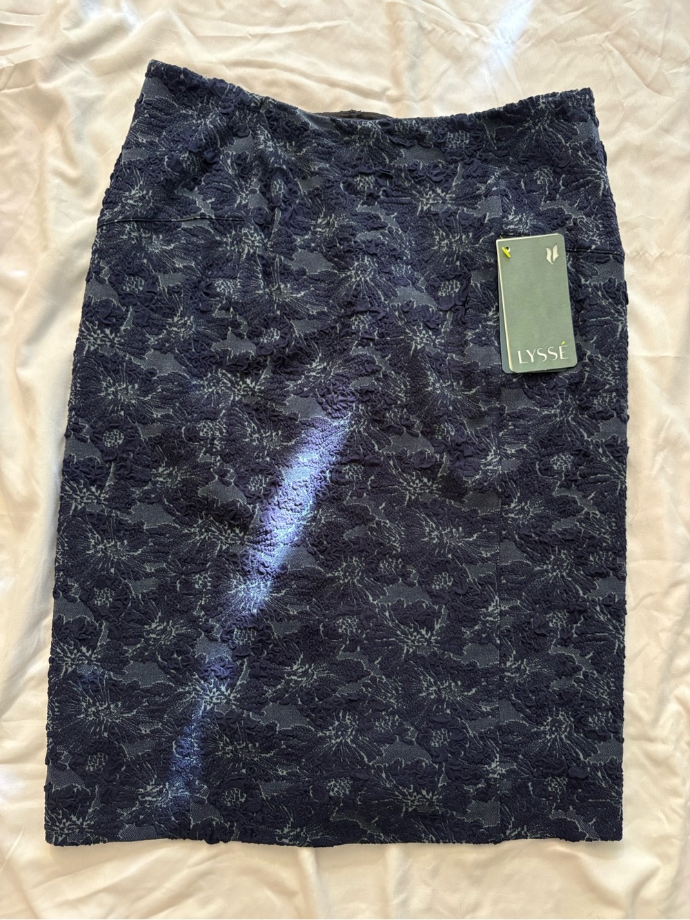 Lysse Dark Navy Floral Lace Pencil Skirt